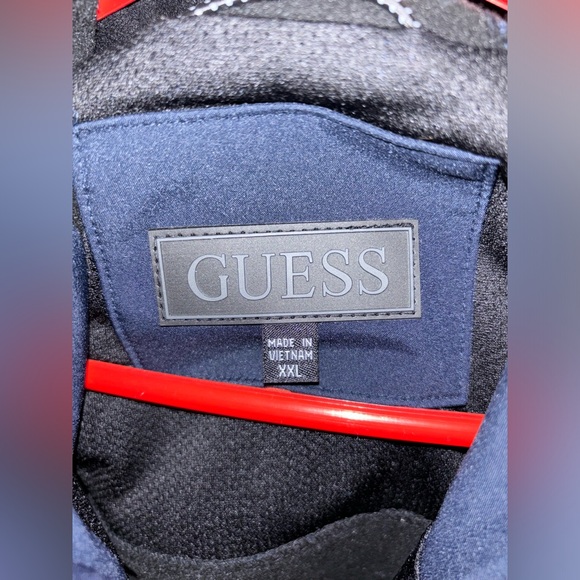 Guess Softshell Hooded Rain Jacket..(men’s)..size XXL..navy - Picture 7 of 8